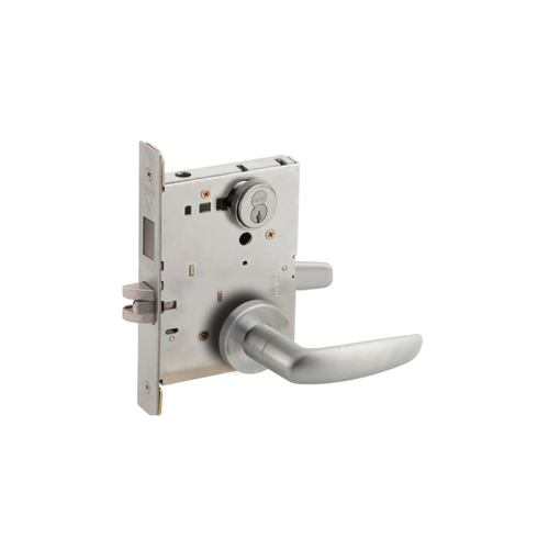 KIT - 07A Corridor Mortise Lock with Deadbolt, Full Size IC Core (FSIC), with Temp Core, Satin Chrome