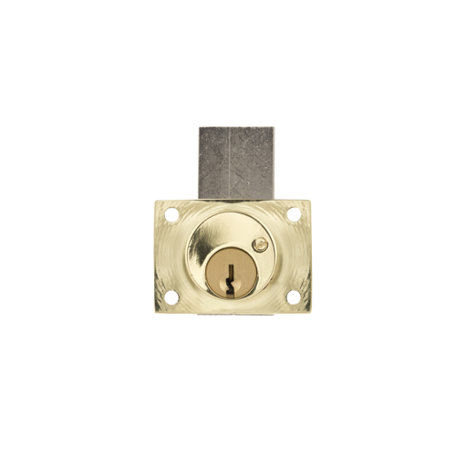 1-1/8" Drawer Deadbolt Lock, Schlage C, Keyed Alike to 102, 1-1/8" Barrel Diameter, Grade 1, Satin Chrome US26D/626 Bright Brass