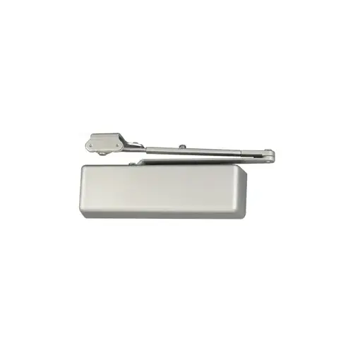 Heavy Duty Surface Door Closer, Regular/Parallel Arm, Parallel Bracket, Full Plastic Cover, Adjustable Spring Size 1-6, Grade 1, Painted Aluminum/689