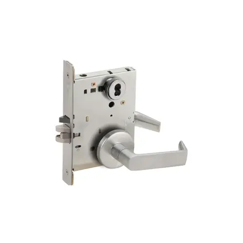 KIT - 06B Entry/Office Mortise Lock, Small Format IC (SFIC), Less Core, 626/US26D Satin Chrome