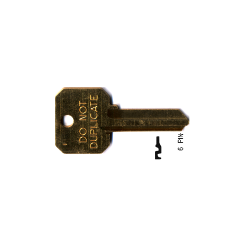 AR4 DND 5-PIN KEY BLANK BR 5-PIN NEUTER BOW KEY BLANK INCISED DO NOT DUPLICATE ARROW 6 PIN KEYWAY BRASS - pack of 10