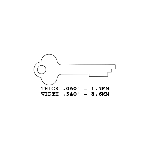 KEYBLANK ILCO KEY BLANK NICKEL SILVER - pack of 10