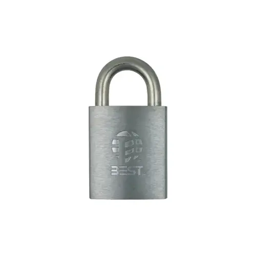 B Series Brass Padlock, 5/16" Shackle Diameter, 7-Pin Housing, 3/4" Steel Shackle, Key Retained Satin Chrome