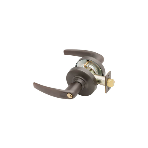 KIT - Grade 1 Entrance Athens Lever, Key in Lever, 6-Pin S145 Keyway (0-Bitted Brushed Brass Cylinder), 2-3/4" Backset, UL, ANSI Strike, Oil Rubbed Bronze 613, US10B