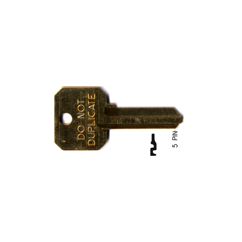 AR1 DND 5-PIN KEY BLANK BR 5-PIN NEUTER BOW KEY BLANK INCISED DO NOT DUPLICATE ARROW 5 PIN KEYWAY BRASS - pack of 10