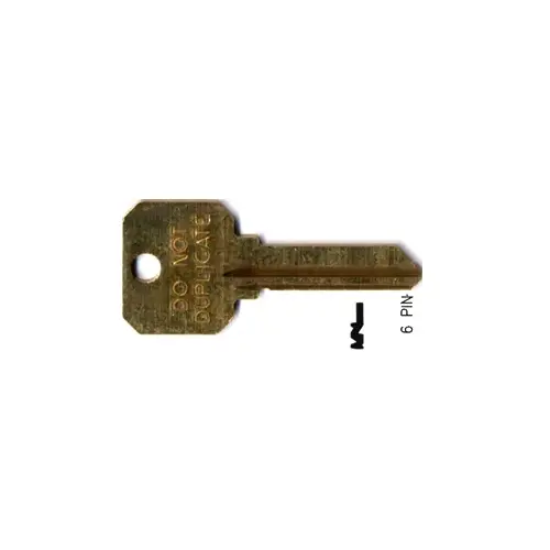 A1145F W/HN-BL KEYBLANK A1145F ILCO KEY BLANK STANDARD SQUARE HEAD DO NOT DUPLICATE ON ONE SIDE BRASS - pack of 10