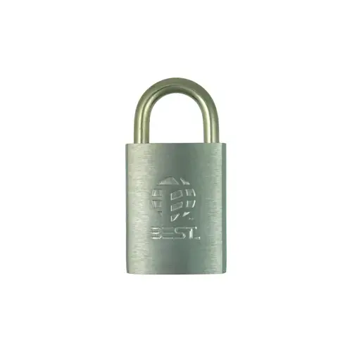 Brass 1/4" Diameter Padlock 7 Pin 3/4" Shackle Non Key Retained Satin Chrome