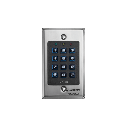 Assa Abloy Electronic Security Hardware - Securitron DK38 Keypad Only Character Only Single Gang Satin Stainless Steel Finish