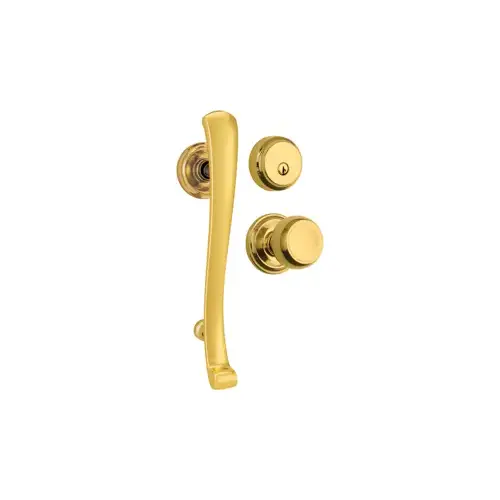 Brinks 23072105 Rourke Single Cylinder Handleset with Staff Trim Polished Brass Finish