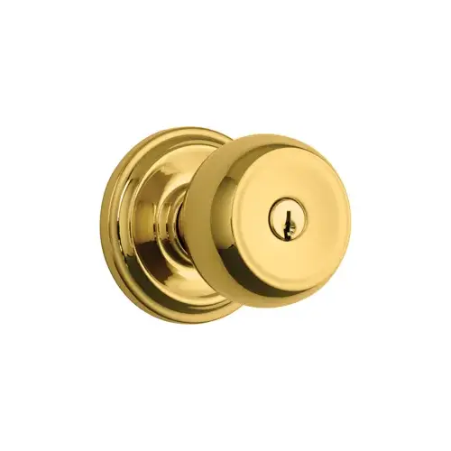 Brinks 23001105 Stafford Keyed Entry Push Pull Rotate Lockset Polished Brass Finish
