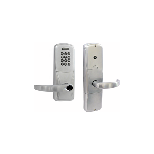 KIT - Keypad Networked Hardwired Apartment Mortise Lock, Sparta Lever with FSIC Prep (Schlage Full Size IC Core not Included), Satin Chrome 626