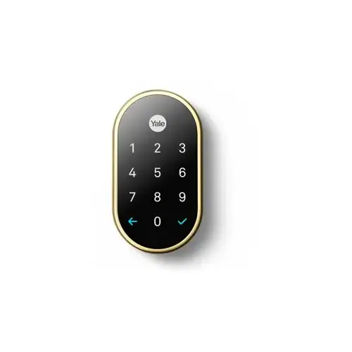 Standalone Nest x Yale Weave Lock Bright Brass Finish