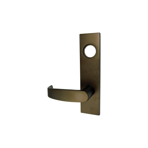 Mortise Entry Trim Only with L Lever and LW1 Escutcheon Dark Bronze Finish