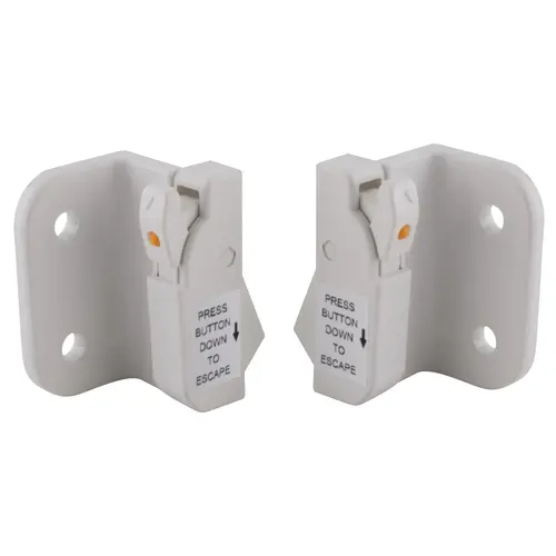 Euro White Dual Action Single/Double Hung Or Sliding Plastic (WOCD) Window Opening Control Device Pair