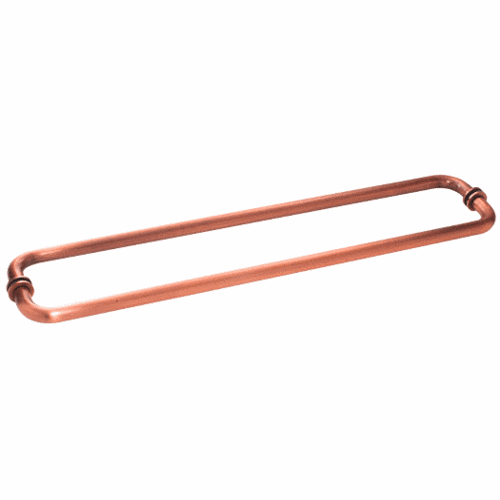 Antique Brushed Copper 24" BM Series Back-to-Back Tubular Towel Bars With Metal Washers