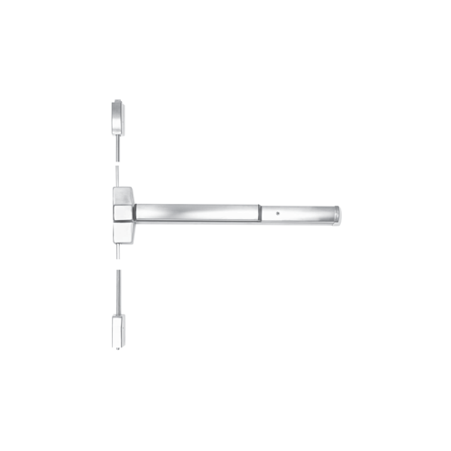 Fire Rated (3hr) Surface Vertical Rod Exit Device, Newport Passage Escutcheon Trim, 36" x 84", Stainless Steel 630 RHR