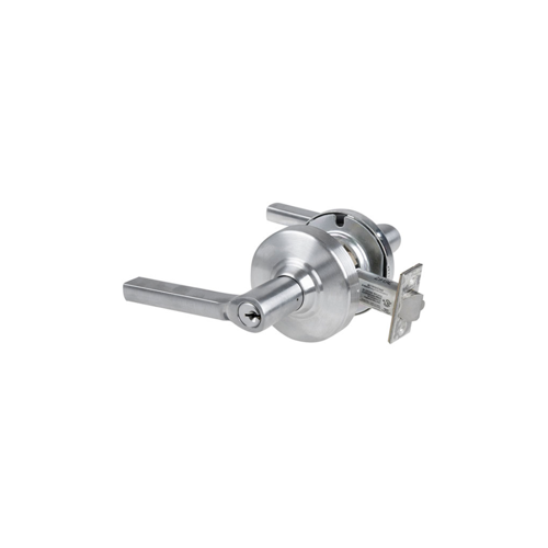 KIT - Grade 1 Entrance/Office Latitude Lever, Key in Lever, 6-Pin C123 Keyway (0-Bitted Brushed Chrome Cylinder 626), 2-3/4" Backset, UL, ANSI Strike, Satin Chrome 626, US26D