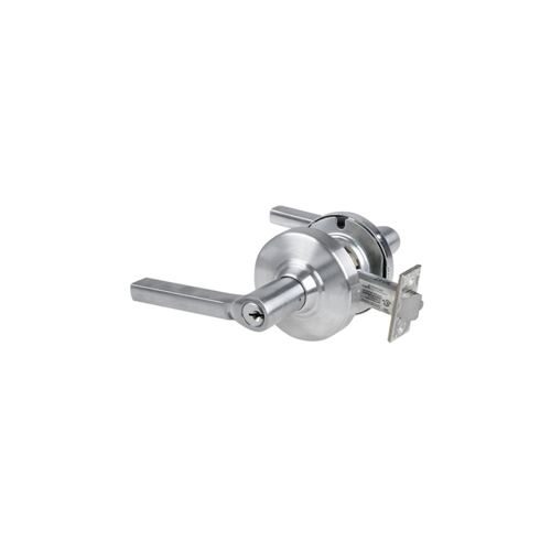 KIT - Grade 2, Classroom Latitude Lever, Key in Lever, S123 Keyway (0-Bitted Brushed Chrome Cylinder 626), 2-3/4" Backset, ANSI Strike, Satin Chrome 626, US26D