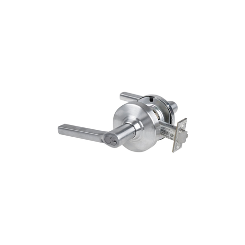 KIT - Grade 2, Storeroom Latitude Lever, FSIC Prep, Schlage Large Format IC Core Included, 6-Pin C Keyway (1-Bitted Brushed Chrome Cylinder 626), 2-3/8" Backset, ANSI Strike, ANSI Strike, Satin Chrome 626, US26D