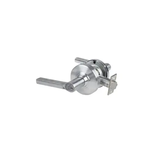 KIT - Grade 2, Entry Latitude Lever, FSIC Prep, Schlage Large Format IC Core Included, 6-Pin S145 Keyway (1-Bitted Brushed Chrome Cylinder 626), 2-3/8" Backset, ANSI Strike, Satin Chrome 626, US26D