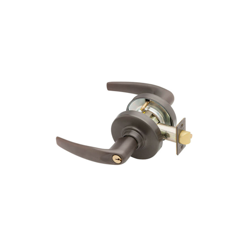 KIT - Grade 2, Office Athens Lever, Key in Lever, C Keyway (0-Bitted Brown Cylinder 613), 2-3/4" Backset, ANSI Strike, Oil Rubbed Bronze 613, US10B