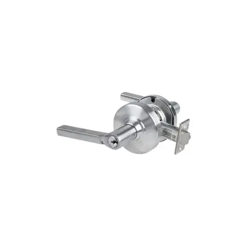 KIT - Grade 2, Storeroom Latitude Lever, Key in Lever, C123 Keyway (0-Bitted Brushed Chrome Cylinder 626), 2-3/4" Backset, ANSI Strike, Satin Chrome 626, US26D