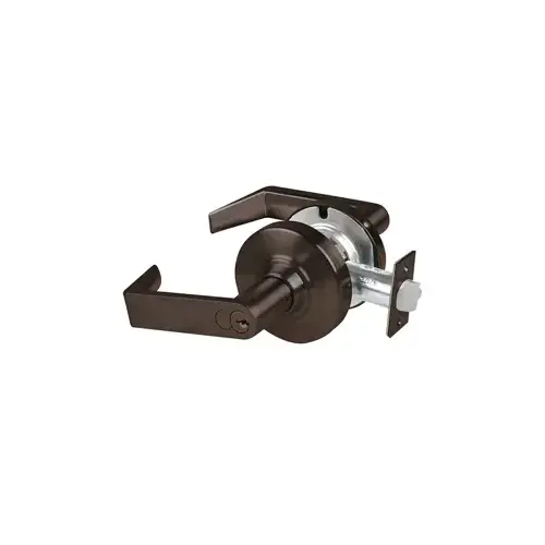 KIT - Grade 1 Vandlgard Entrance/Office Rhodes Lever, FSIC Prep, Schlage Large Format S145 Keyway Core (1-Bitted Brushed Brass Core 606), 2-3/4" Backset, UL, ANSI Strike, Oil Rubbed Bronze 613, US10B