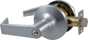 Yale Security Inc AU5408LN26D ICLC Classroom Augusta Lever Lock, ICLC (6 Pin LFIC-Yale Large Format IC Prep, Less Core), 2-3/4" Backset, ANSI Strike, Grade 1, Satin Chrome 626/US26D