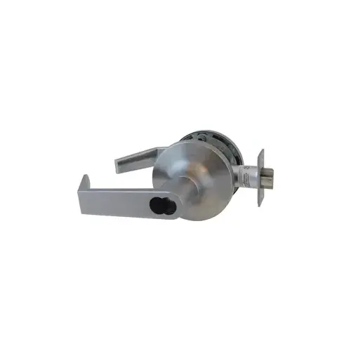 Entry Augusta Lever Lock, 6 Pin LFIC-Yale Large Format IC Prep, Less Core, ANSI Strike, 2-3/4" Backset, Grade 1, Satin Chrome 626/US26D