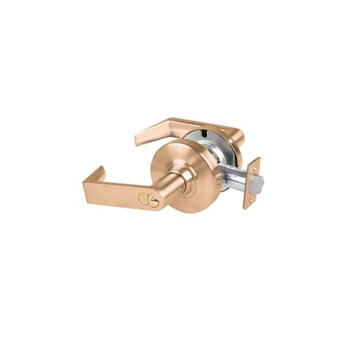 KIT - Grade 2, Office Rhodes Lever, FSIC Prep, Schlage Large Format IC Core Included, 6-Pin C Keyway (1-Bitted Brushed Brass Cylinder 606), 2-3/4" Backset, ANSI Strike, Satin Bronze 612, US10