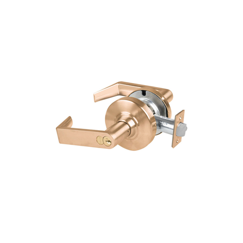 KIT - Grade 2, Storeroom Rhodes Lever, FSIC Prep, Schlage Large Format IC Core Included, 6-Pin C Keyway (1-Bitted Brushed Brass Cylinder 606), 2-3/4" Backset, ANSI Strike, Satin Bronze 612, US10