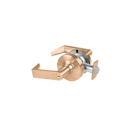 KIT - Grade 2, Office Rhodes Lever, FSIC Prep, Schlage Large Format IC Core Included, 6-Pin C Keyway (1-Bitted Brushed Brass Cylinder 606), 2-3/4" Backset, ANSI Strike, Satin Bronze 612, US10