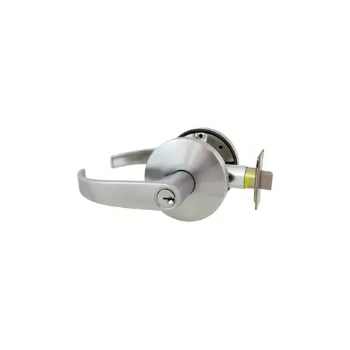 Entry Quantum Lever, 6-Pin Cylinder, Schlage C Keyway, Keyed Different, Medium Duty, Cylindrical Lock, Deadlatch, ANSI Strike, 2-3/4" Backset, Grade 2, UL, US26D/626 Satin Chrome