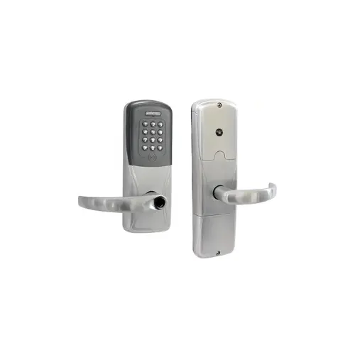 KIT - Multi- Technology and Keypad Stand Alone Apartment Mortise Lock, Sparta Lever, Key in Lever, 6-Pin C Keyway (0-Bitted Brushed Chrome Cylinder 626), Satin Chrome 626