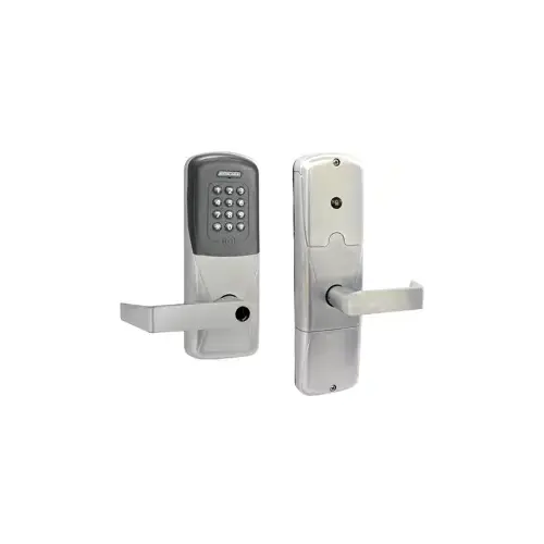 KIT - Multi-Technology and Keypad Stand Alone Privacy Mortise Lock, Rhodes Lever, Key in Lever, 6-Pin C Keyway (0-Bitted Brushed Chrome Cylinder 626), Satin Chrome 626