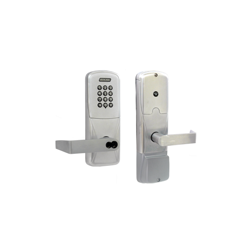 KIT - Keypad Stand Alone Privacy Cylindrical Lock, Rhodes Lever, FSIC Prep, Schlage Large Format IC Core Included, 6-Pin C Keyway (1-Bitted Brushed Chrome Cylinder 626), Satin Chrome 626, US26D