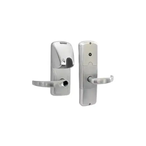 KIT - Mag-Stripe (Insert Card) Stand Alone Privacy Cylindrical Lock, Sparta Lever, Key in Lever, 6-Pin C Keyway (0-Bitted Brushed Chrome Cylinder 626), Satin Chrome 626