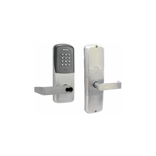 KIT - Multi-Technology and Keypad Networked Hardwired Office/Classroom Cylindrical Lock, Rhodes Lever, FSIC Prep, Schlage Large Format IC Core Included, 6-Pin C Keyway (1-Bitted Brushed Chrome Cylinder 626), Satin Chrome 626, US26D