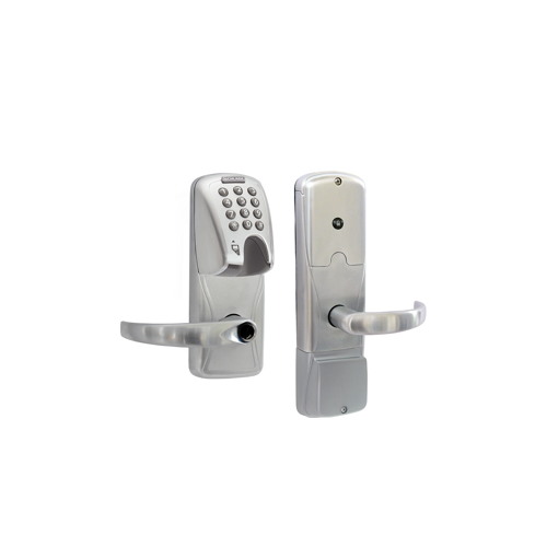 KIT - Mag-Stripe (Insert Card) and Keypad Stand Alone Apartment Cylindrical Lock, Sparta Lever Less Cylinder (Conventional Cylinder not Included), Satin Chrome 626