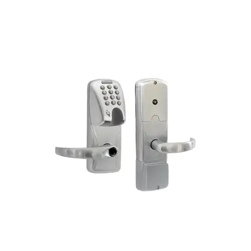 KIT - Mag-Stripe (Insert Card) and Keypad Stand Alone Office Cylindrical Lock, Sparta Lever Less Cylinder (Conventional Cylinder not Included), Satin Chrome 626