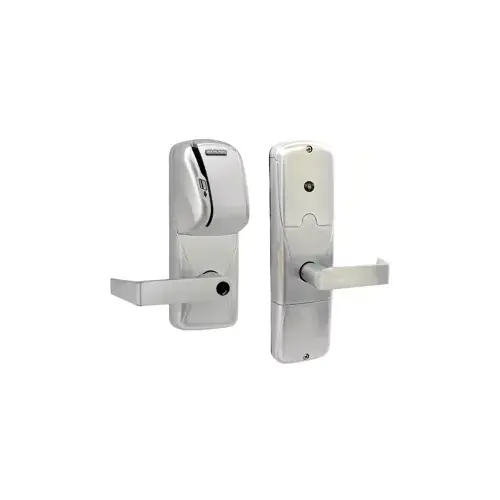 KIT - Mag-Stripe (Swipe Card) Networked Hardwired Apartment Mortise Lock, Rhodes Lever Less Cylinder (Conventional Cylinder not Included), Satin Chrome 626