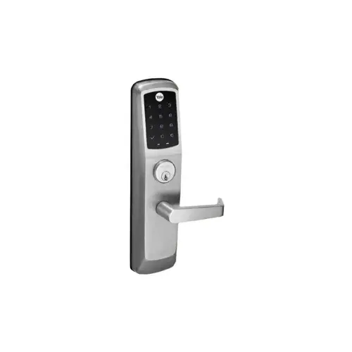 Yale Security Inc AU-NTT623-NR-2803-626 NexTouch Exit Trim, Touchscreen Keypad, Augusta Lever, No Radio - Standalone, Schlage C Keyway, Grade 1, Weather Resistant, Satin Chrome 626/US26D