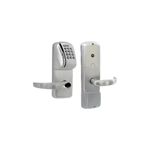 KIT - Mag-Stripe (Swipe Card) and Keypad Stand Alone Office Mortise Lock, Sparta Lever, FSIC Prep, Schlage Large Format IC Core Included, 6-Pin C Keyway (1-Bitted Brushed Chrome Cylinder 626), Satin Chrome 626, US26D