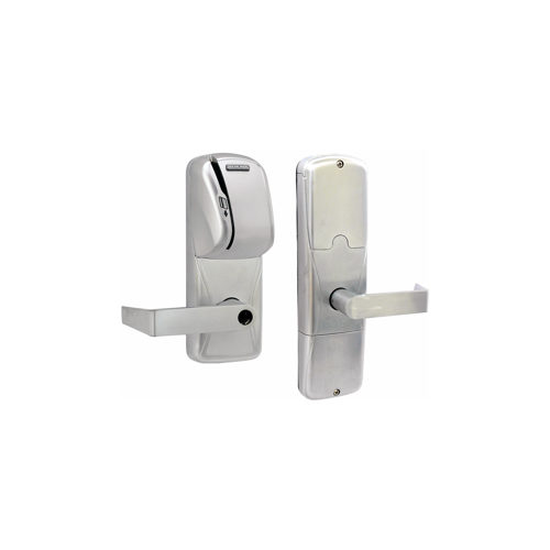 KIT - Mag-Stripe (Swipe Card) Stand Alone Office/Classroom Mortise Lock, Rhodes Lever Less Cylinder (Conventional Cylinder not Included), Satin Chrome 626