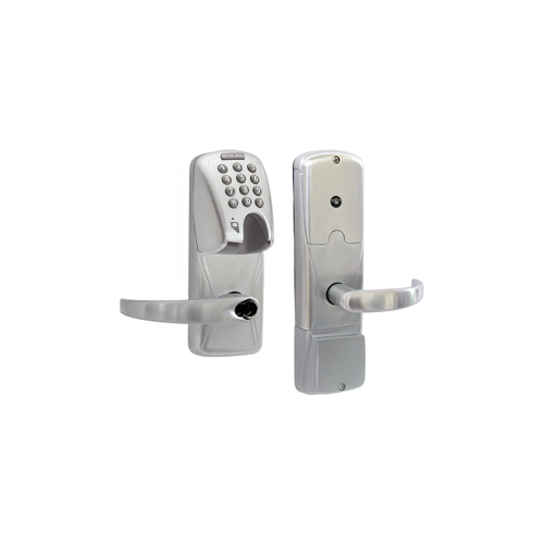 KIT - Mag-Stripe (Insert Card) and Keypad Stand Alone Apartment Cylindrical Lock, Sparta Lever, FSIC Prep, Schlage Large Format IC Core Included, 6-Pin C Keyway (1-Bitted Brushed Chrome Cylinder 626), Satin Chrome 626, US26D