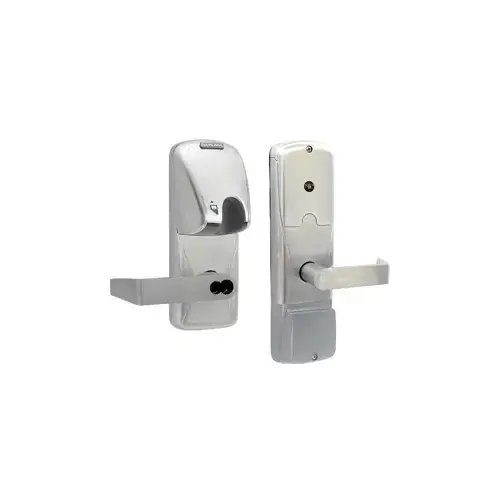 KIT - Mag-Stripe (Insert Card) Stand Alone Apartment Cylindrical Lock, Rhodes Lever, FSIC Prep, Schlage Large Format IC Core Included, 6-Pin C Keyway (1-Bitted Brushed Chrome Cylinder 626), Satin Chrome 626, US26D