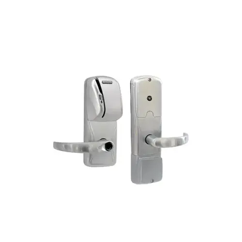 KIT - Mag-Stripe (Swipe Card) Stand Alone Apartment Mortise Lock, Sparta Lever, Key in Lever, 6-Pin C Keyway (0-Bitted Brushed Chrome Cylinder 626), Satin Chrome 626