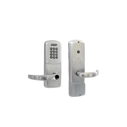 KIT - Keypad Stand Alone Office Cylindrical Lock, Sparta Lever Less Cylinder (Conventional Cylinder not Included), Satin Chrome 626