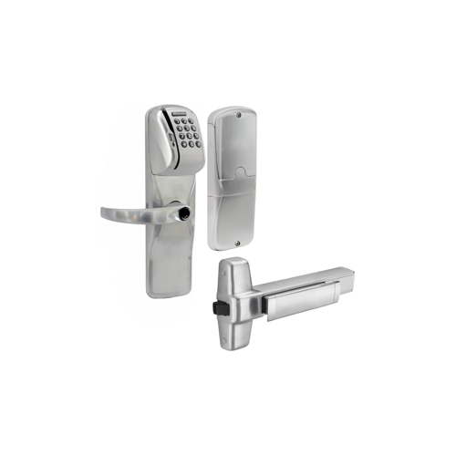 KIT - Mag-Stripe (Swipe Card) and Keypad Stand Alone Exit Trim for Rim Exit Device, Sparta Lever Less Cylinder (Conventional Cylinder not Included), Satin Chrome 626