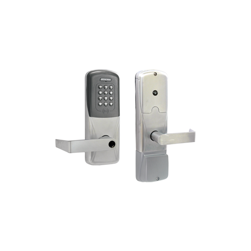 KIT - Multi- Technology and Keypad Stand Alone Apartment Mortise Lock, Rhodes Lever, Key in Lever, 6-Pin C Keyway (0-Bitted Brushed Chrome Cylinder 626), Satin Chrome 626